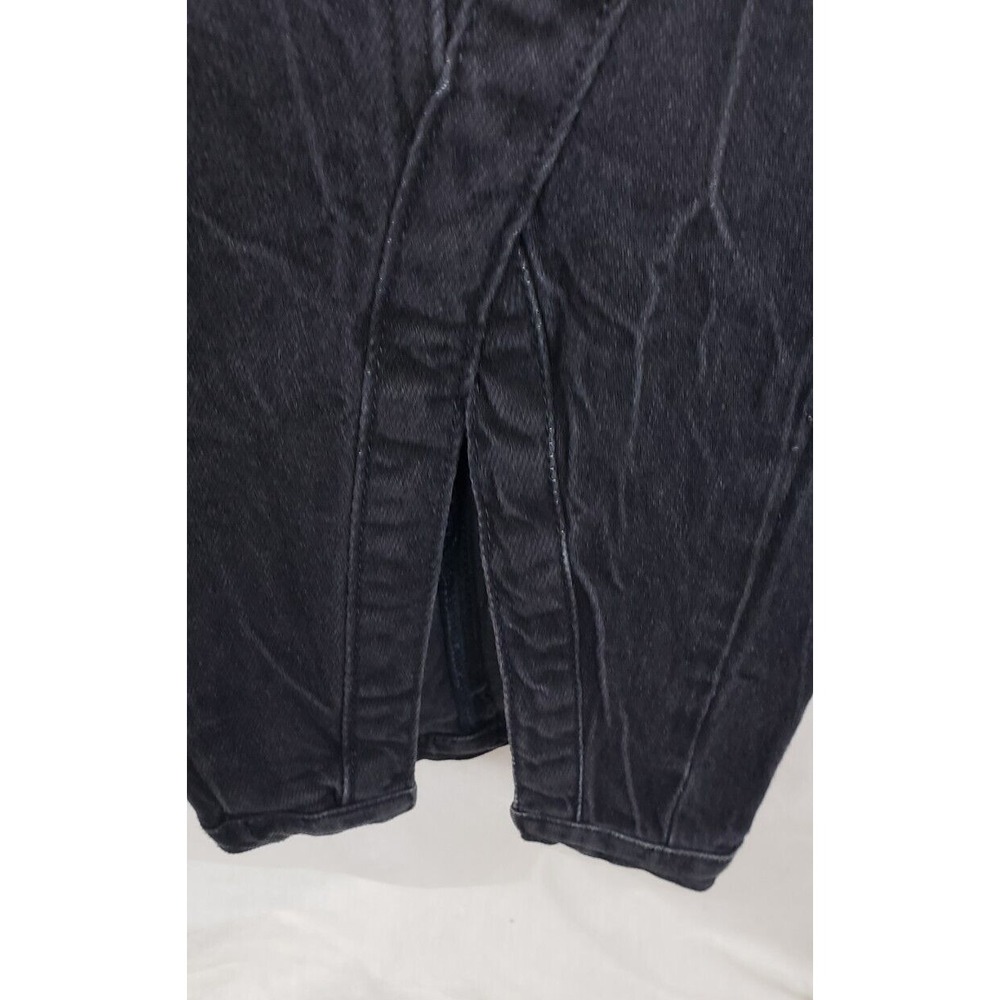 Free People We The Free Midnight Black Jeans 31 Curvy Mona Flare Split Hem NWT - Picture 8 of 11